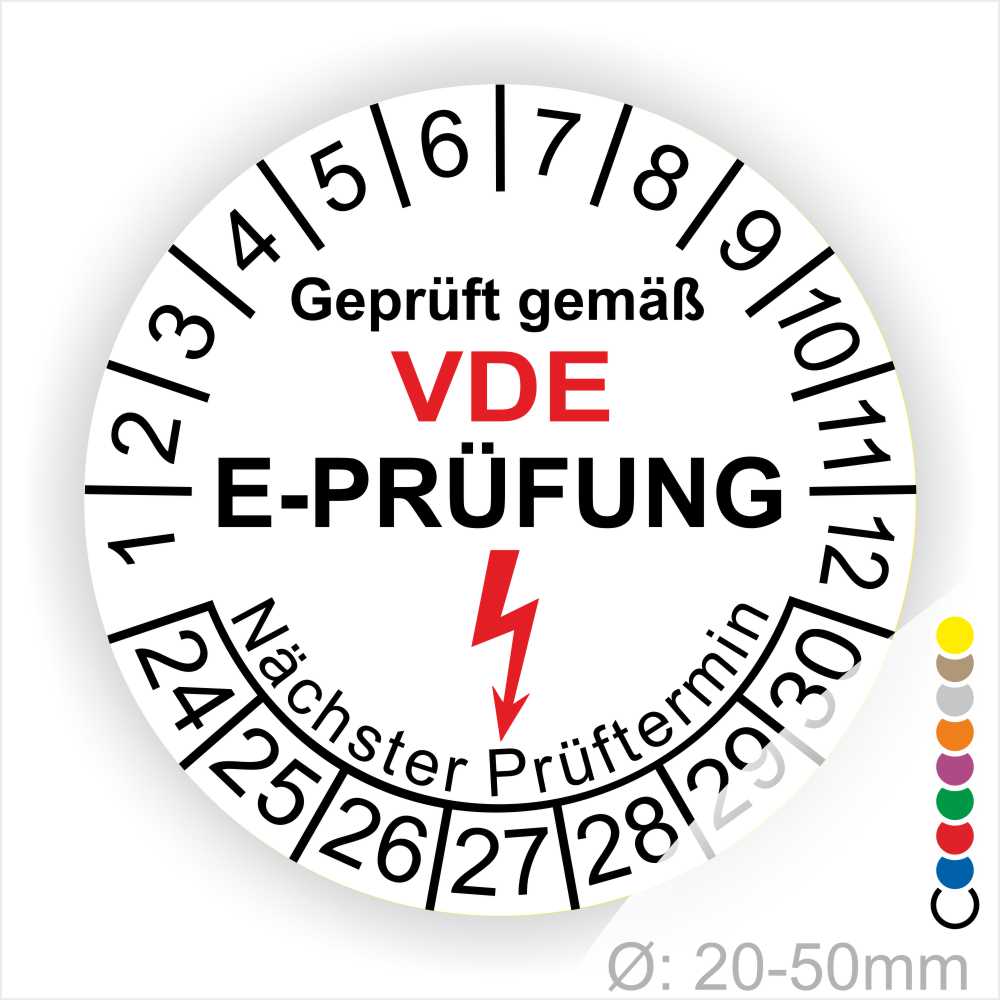 Produktbild von Elektro-Check Prüfplakette 20 Mm – 250 Stück Prüfetiketten Für Wiederkehrende Elektroprüfungen & Wartung