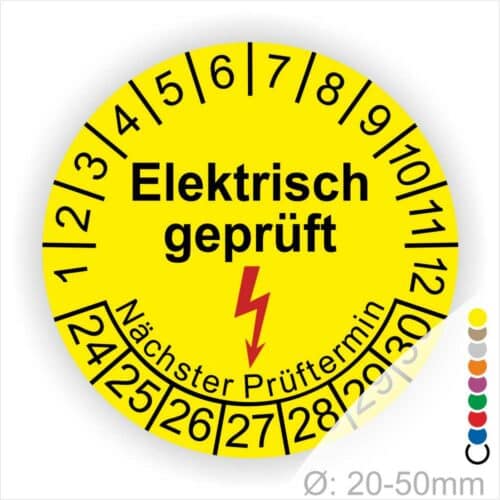 Elektro Prüfplaketten 250 Stück - Prüfetiketten 30mm Für Elektrogeräte