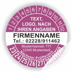 Prüfplakette individuell, Personalisiert, Wunschtext