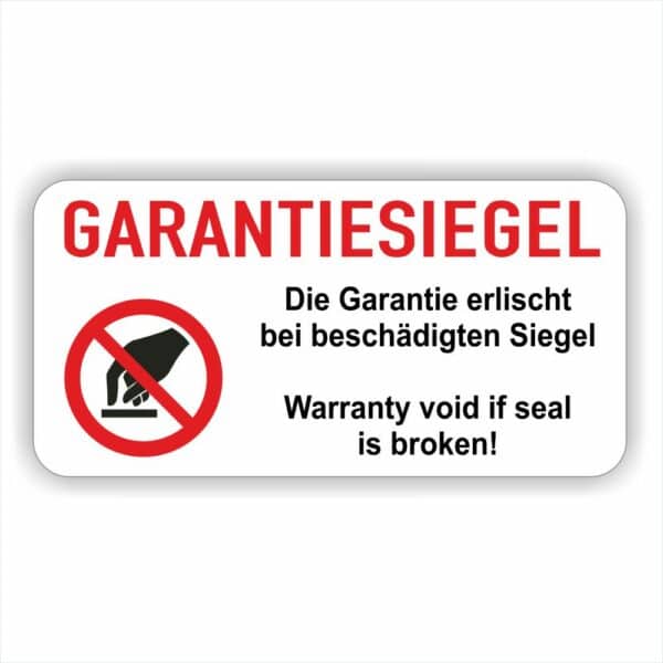 Garantie Siegel in weiß