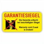 Garantie- Siegel in gelb