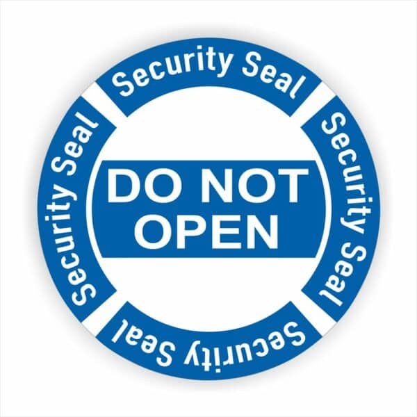 Security Seal Siegel DO NOT OPEN in blau