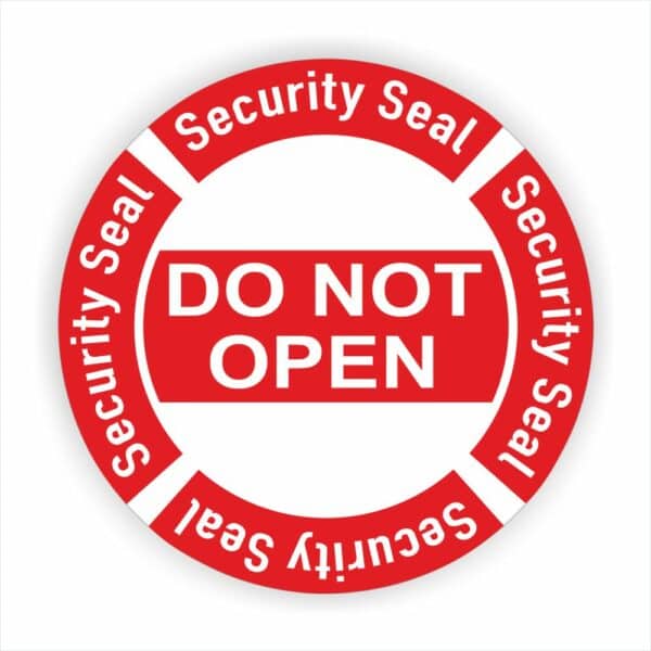 Security Seal Siegel DO NOT OPEN in rot