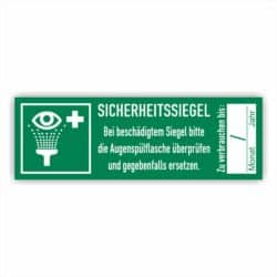 Augenspülflasche Sicherheitssiegel Prüfsiegel