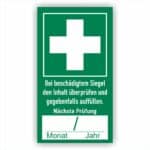 Aufkleber Sicherheitssiegel Erste Hilfe Verbandskasten