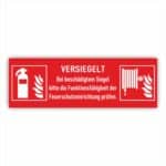 Siegel für Feuerlöscher und Brandmittelbekämpfung