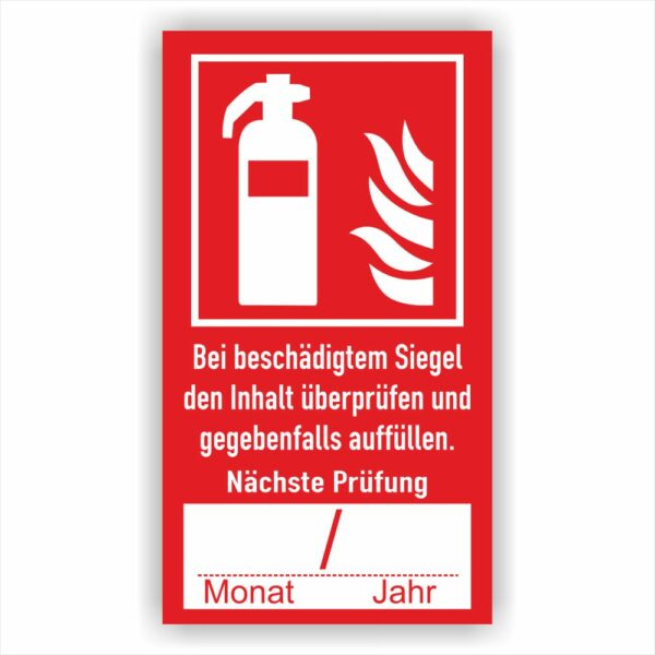 Siegel Feuerlöscher Prüfung Prüfsiegel Brandschutz