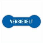 Versiegelt Sicherheitssiegel in farbe blau
