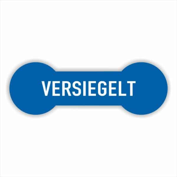 Versiegelt Sicherheitssiegel in farbe blau