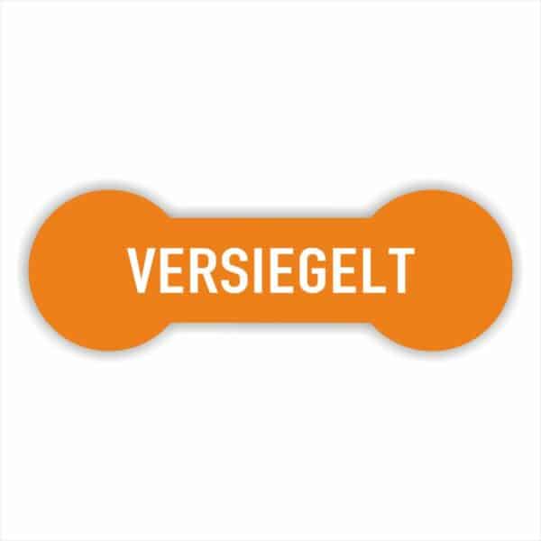 Versiegelt Sicherheitssiegel in farbe orange