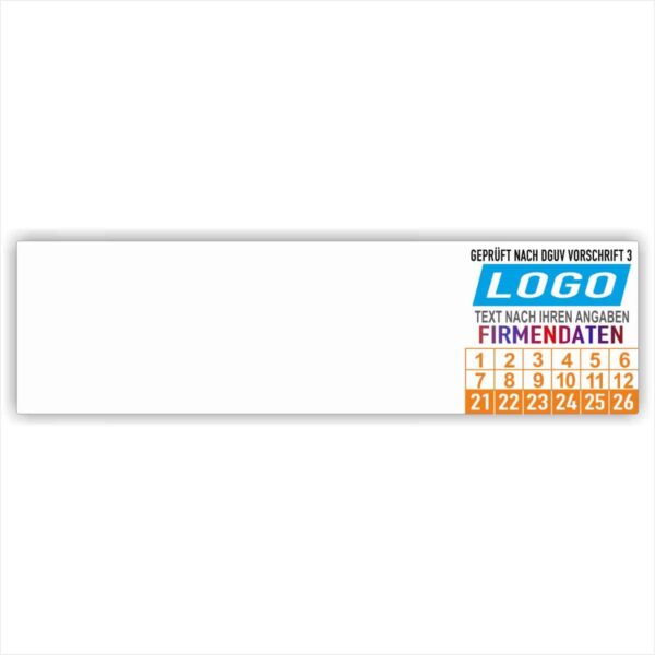 Kabelprüfplaketten- Individuell orange-weiß