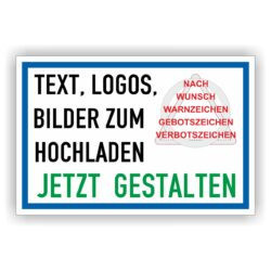 Schild selbst gestallten online nach Norm