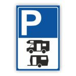 Parkplatz Schild für Wohnmobile und Wohnwagen