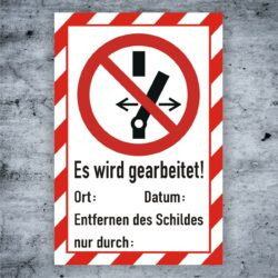 Es wird gearbeiteet nicht schalten Ort Datum