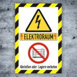 Elektroraum abstellen oder Lagern verboten Warnschild Symbol W0012