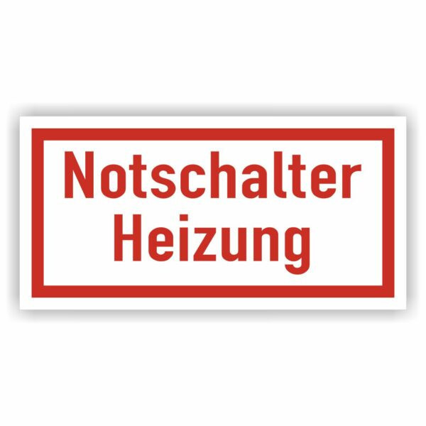 Notschalter Heizung - Aufkleber