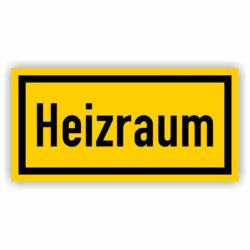 Heizraum- Tür Aufkleber farbe gelb