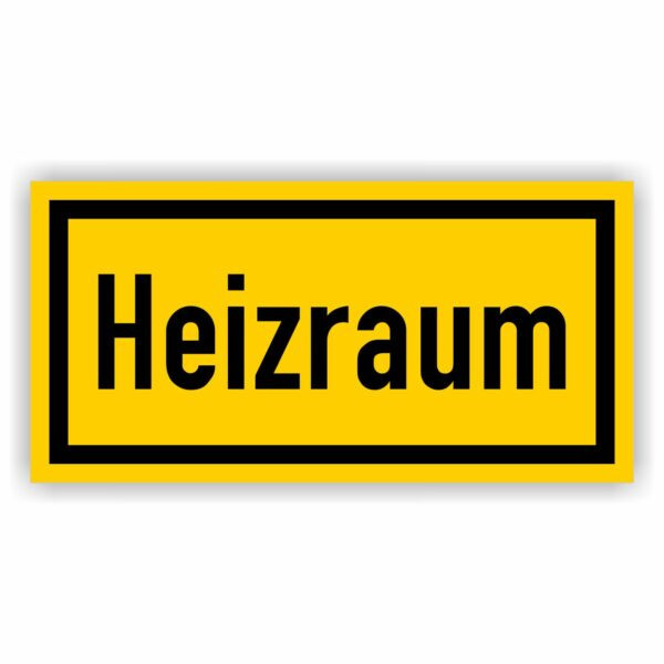 Heizraum- Tür Aufkleber farbe gelb