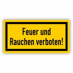 Feuer und Rauche verboten Aufkleber