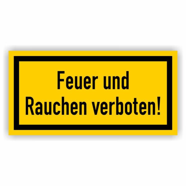 Feuer und Rauche verboten Aufkleber