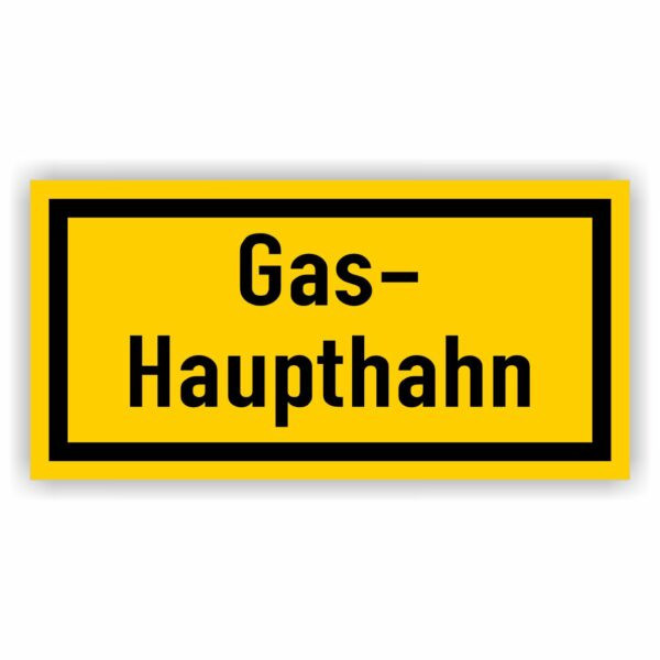 Gas- Haupthahn Folie Selbstklebend Aufkleber