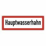 Hauptwasserhahn Hinweisschild