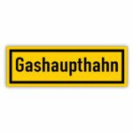 Gashaupthahn Hinweisschild