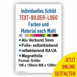 Hochformat Schild personalisiert online gestalten