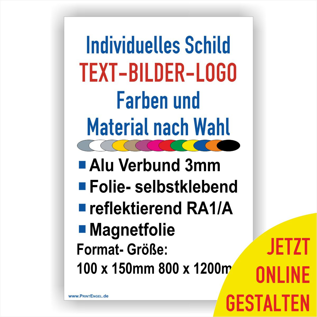 Hochformat Schild personalisiert online gestalten - PrintEngel