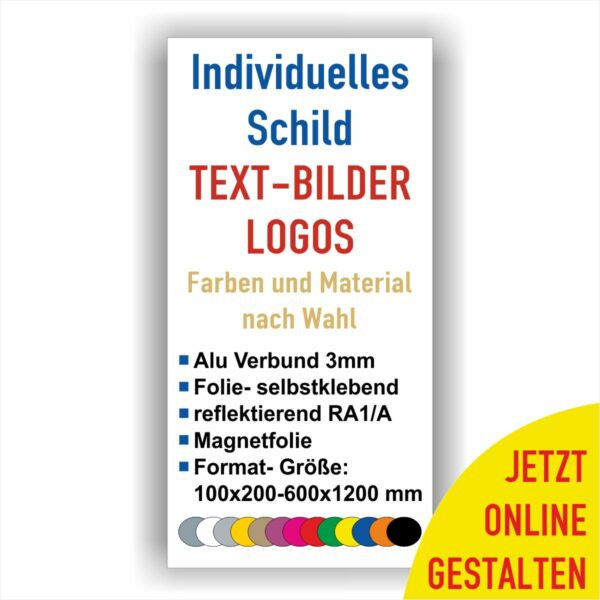 Schild Hochformat personalisiert online gestalten