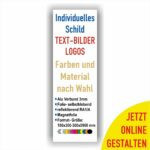 Online gestalten Schild Hochformat personalisieren