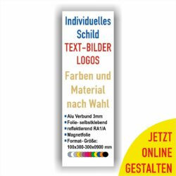 Online gestalten Schild Hochformat personalisieren