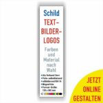 Schild Lang-Hochformat 130x500mm personalisieren