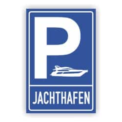 Parkplatz für Hafen Schild Jachthafen