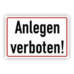 Anlegen Verboten für Boote Haffen Schild