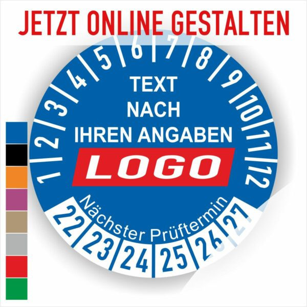 Wartungsplaketten individuell online Designer