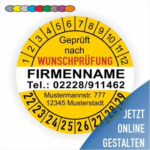 Etichette Adesive Per Controllo Elettrico (Pr&uuml;fplaketten) - 30 Mm Di Diametro, Prodotte In Germania, Prezzi Variabili In Base Alla Quantit&agrave;