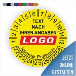 Wartung- Prüfplaketten gestalten selber online
