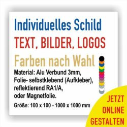 Schild Quadrat Format personalisieren online gestalten