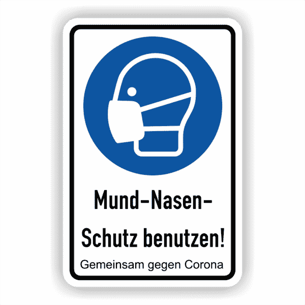 Schild Mund-Nasenschutz benutzen Scild mit Gebotszeichen-3-M016-Mundschutz Maske benutzen-DIN EN ISO 7010