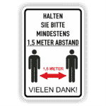 Mindestens Abstand halten Hinweisschild