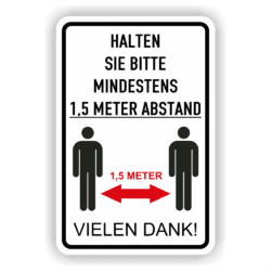 Mindestens Abstand halten Hinweisschild