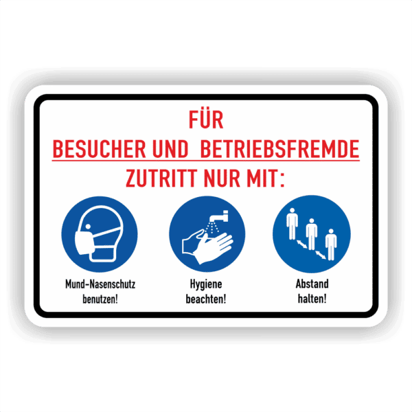 Kombischild für Besuchucher und Fremde Hygiene