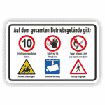 Betriebsgelände Vorschriften Hinweisschild