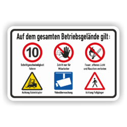 Betriebsgelände Vorschriften Hinweisschild