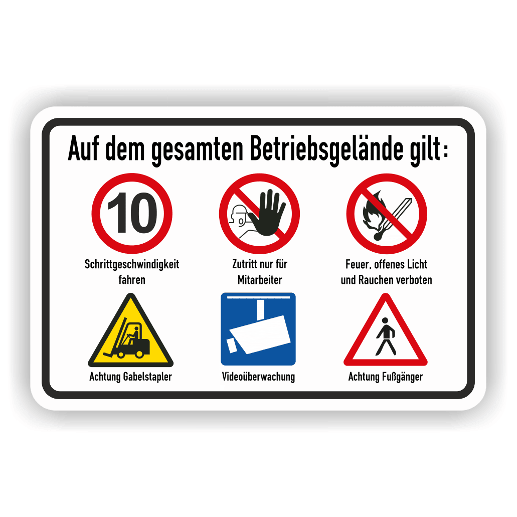 Betriebsgelände Vorschriften Hinweisschild- PrintEngel