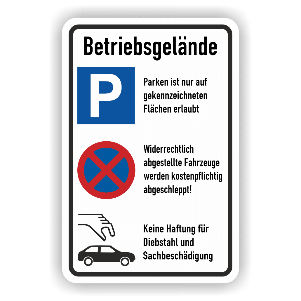 Betriebsgelände Parkplatzschild - PrintEngel