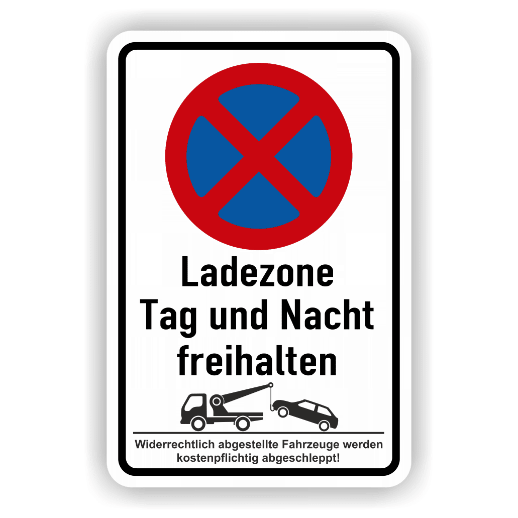 Ladezone Tag und Nacht freihalten Parkverbotschild - PrintEngel