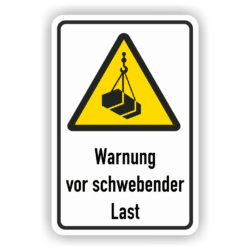 Warnung vor schwebender Last Warnschild