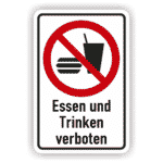 Essen und Trinken verboten Schild